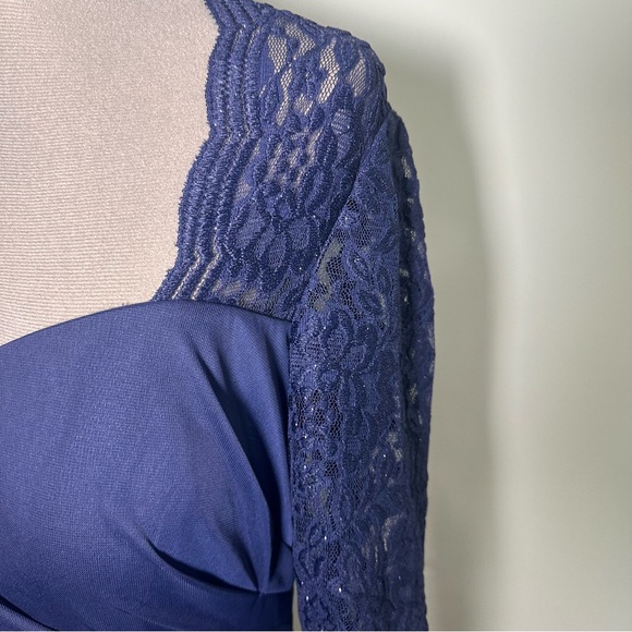 Alex Evenings Gown Navy Women's Sweetheart Dress size 10 - Picture 5 of 14